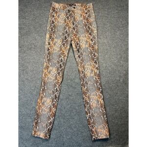 JC & JQ Skinny Jeans Womens XL Black Brown Snake Skin Cotton Stretch High Rise